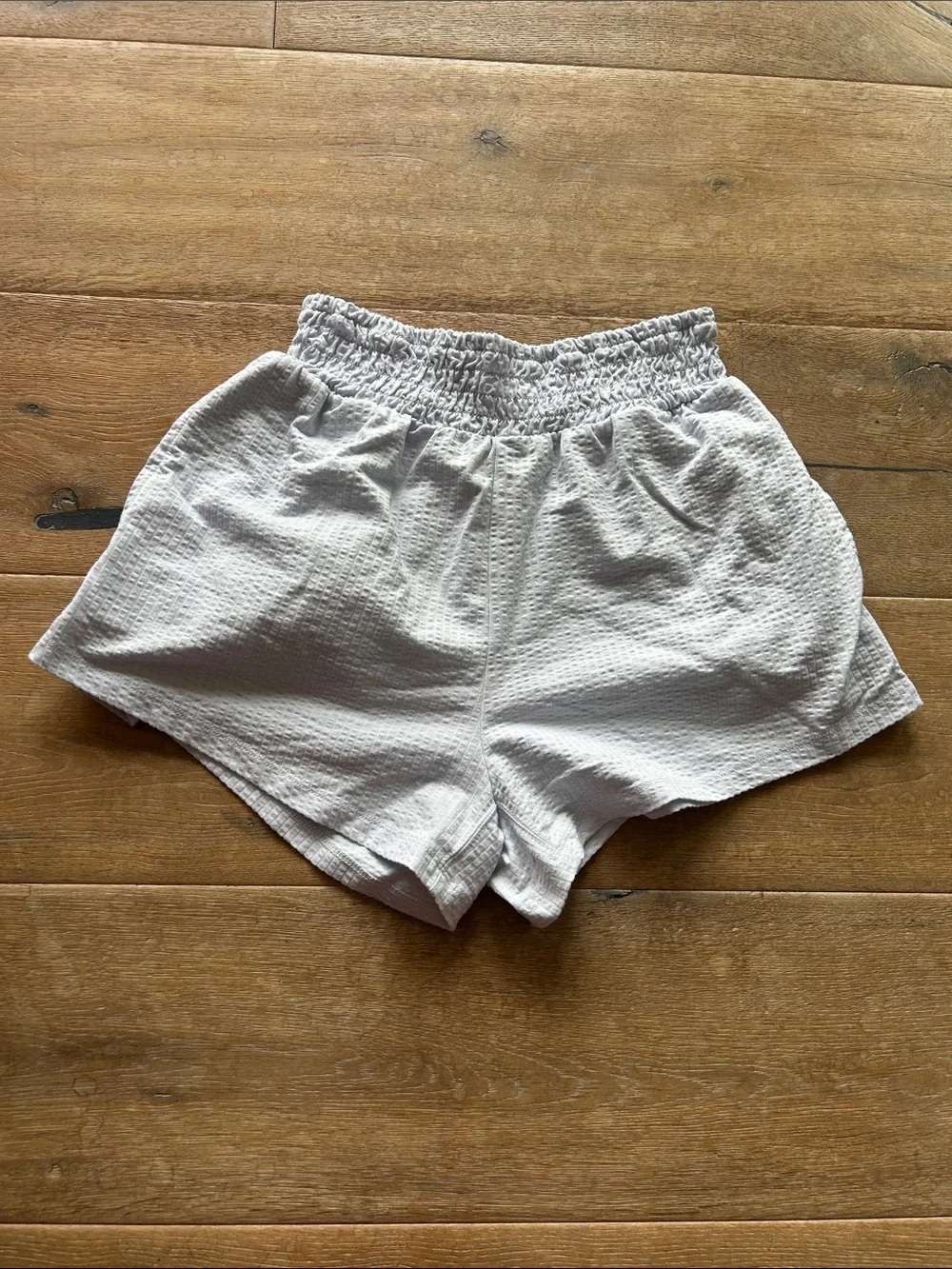 J. Crew White Textured Elastic-Waist Athletic Shorts